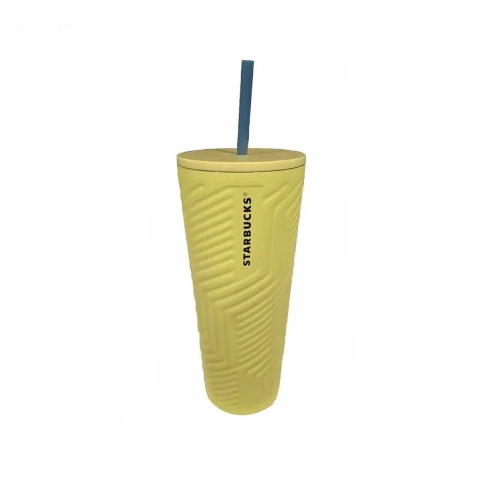 Starbucks Neon Yellow Stainless Steel Touch Tumbler 2024 Straw Winter Angular